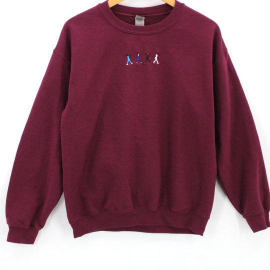 Vintage Gildan Sweatshirt Crewneck Red Men The Beatles Embroidered Cotton Medium