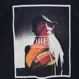 Obey Shirt Mens Black Short Sleeve Designer Big Art Graphic Cotton Size Large L