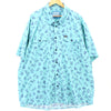 DIXXON Shirt Mens Blue Short Sleeve All Over Print Limited Edition Collared 4XL