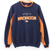 Vintage NFL x Denver Broncos Crewneck Sweatshirt Mens Navy Blue Pullover Size XL