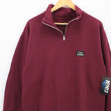 Lakai Sweater Mens Red Pullover Quarter Zip Long Sleeve Cotton Size Medium M NWT
